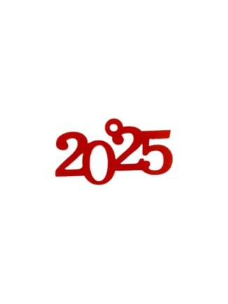 Πλέξιγκλας γούρι "2025" τρυπητό 40mm