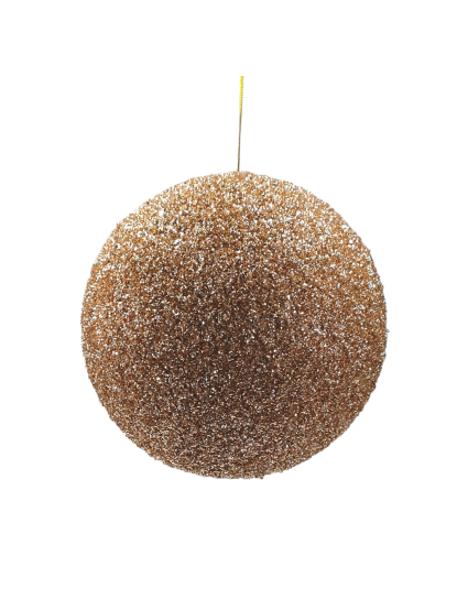 Χριστουγεννιάτικη μπάλα γίγας σαμπανί με glitter 25cm