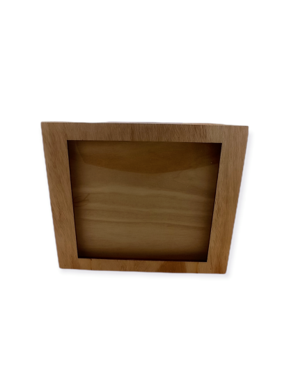 Κουτί ευχών ξύλινο ορθογώνιο με διαφάνεια