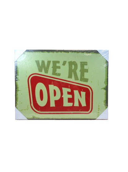 Κάδρο καμβάς "We're Open"