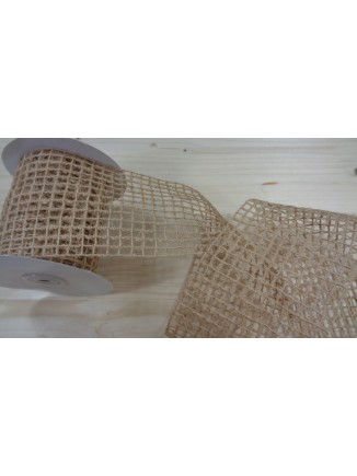 Κορδέλα natural mesh με σύρμα 10cm/μέτρο