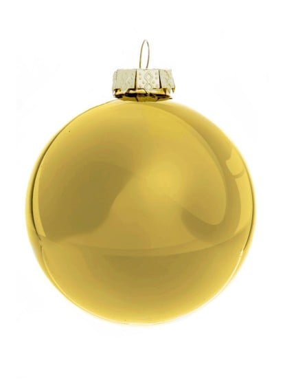 Χριστουγεννιάτικη μπάλα γυάλινη χρυσή 4cm (σετ 18τεμ.)