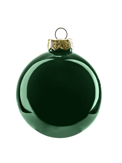Χριστουγεννιάτικη μπάλα γυάλινη πράσινη 6cm (σετ 18τεμ.)