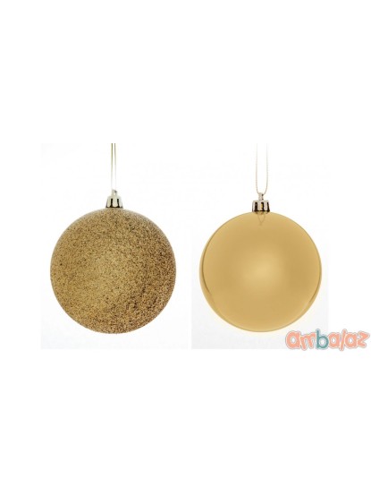 Χριστουγεννιάτικη μπάλα συνθετική χρυσή 8cm σετ 6τεμ