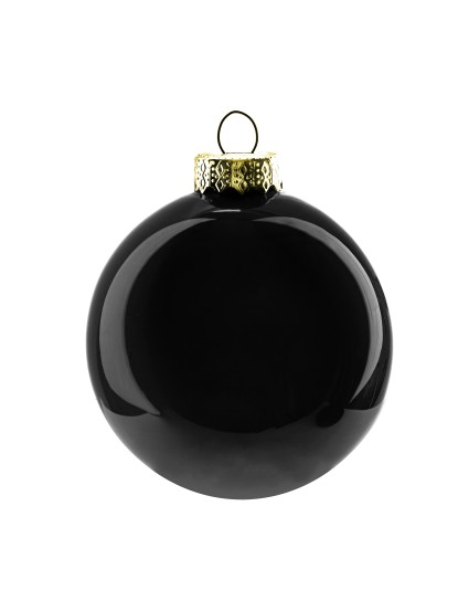 Χριστουγεννιάτικη μπάλα γυάλινη μαύρη 6cm (σετ 18τεμ.)