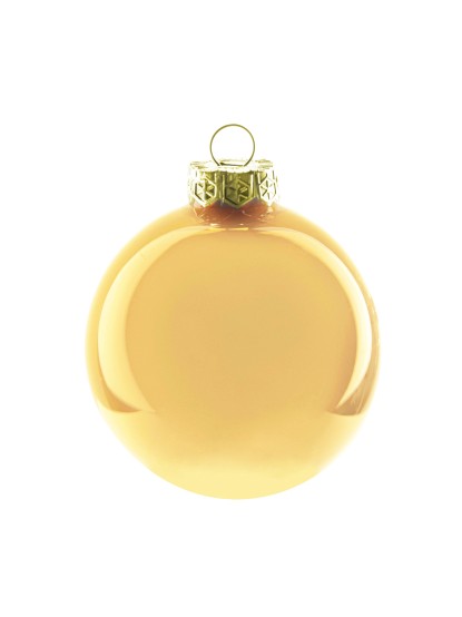 Χριστουγεννιάτικη μπάλα γυάλινη χρυσή γυαλιστερή 10cm (σετ 12τεμ.)