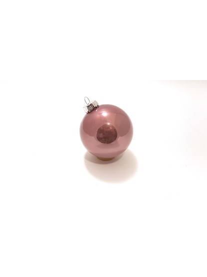 Χριστουγεννιάτικη μπάλα γυάλινη αντικ μωβ 8cm (σετ 8τεμ.)