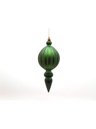 Διακοσμητικό στολίδι συνθετικό πράσινο με glitter 22cm