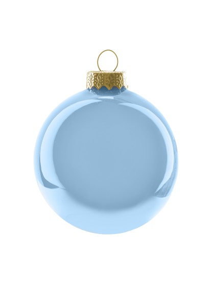 Χριστουγεννιάτικη μπάλα γυάλινη γαλάζια 8cm (σετ 8τεμ.)