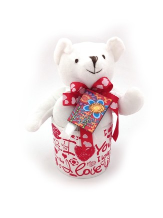 Αρκουδάκι με μαγνητάκι σε κασπώ"I love you"