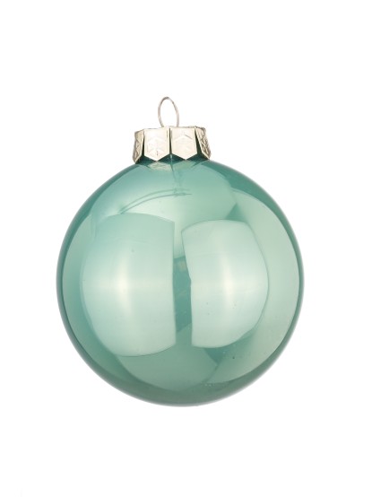 Χριστουγεννιάτικη μπάλα γυάλινη βεραμάν 10cm (σετ 12τεμ.)