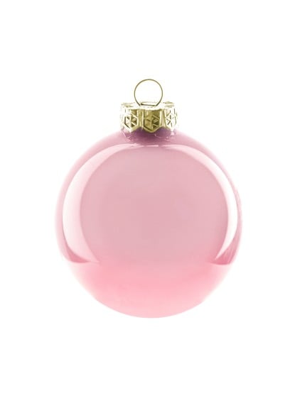 Χριστουγεννιάτικη μπάλα γυάλινη ροζ 4cm (σετ 18τεμ.)