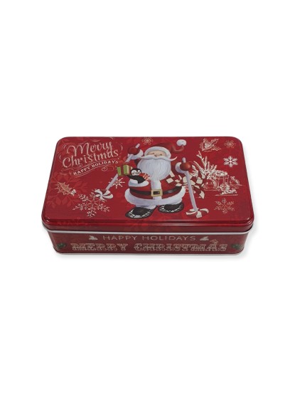 Χριστουγεννιάτικο κουτί μεταλλικό με Άγ.Βασίλη Merry Christmas 13x18x5,5cm