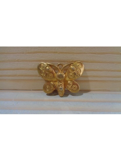 Πεταλούδα μεγάλη χρυσή μεταλλική με σχέδια